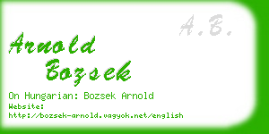 arnold bozsek business card